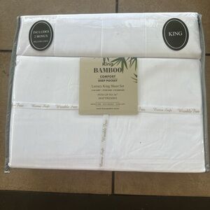 BAMBOO Comfort White King Sheet Set